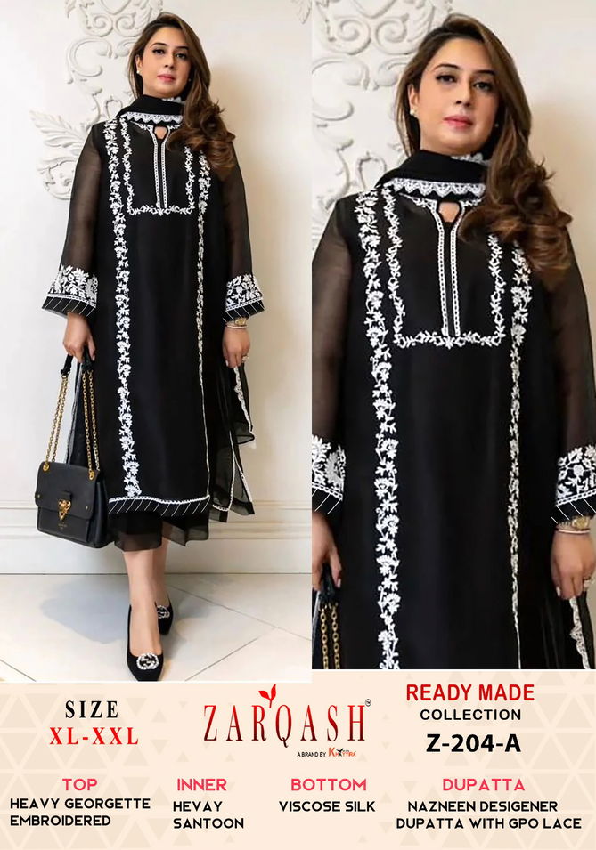 Z 204 Zarqash Georgette Embroidery Pakistani Suits Suppliers In India